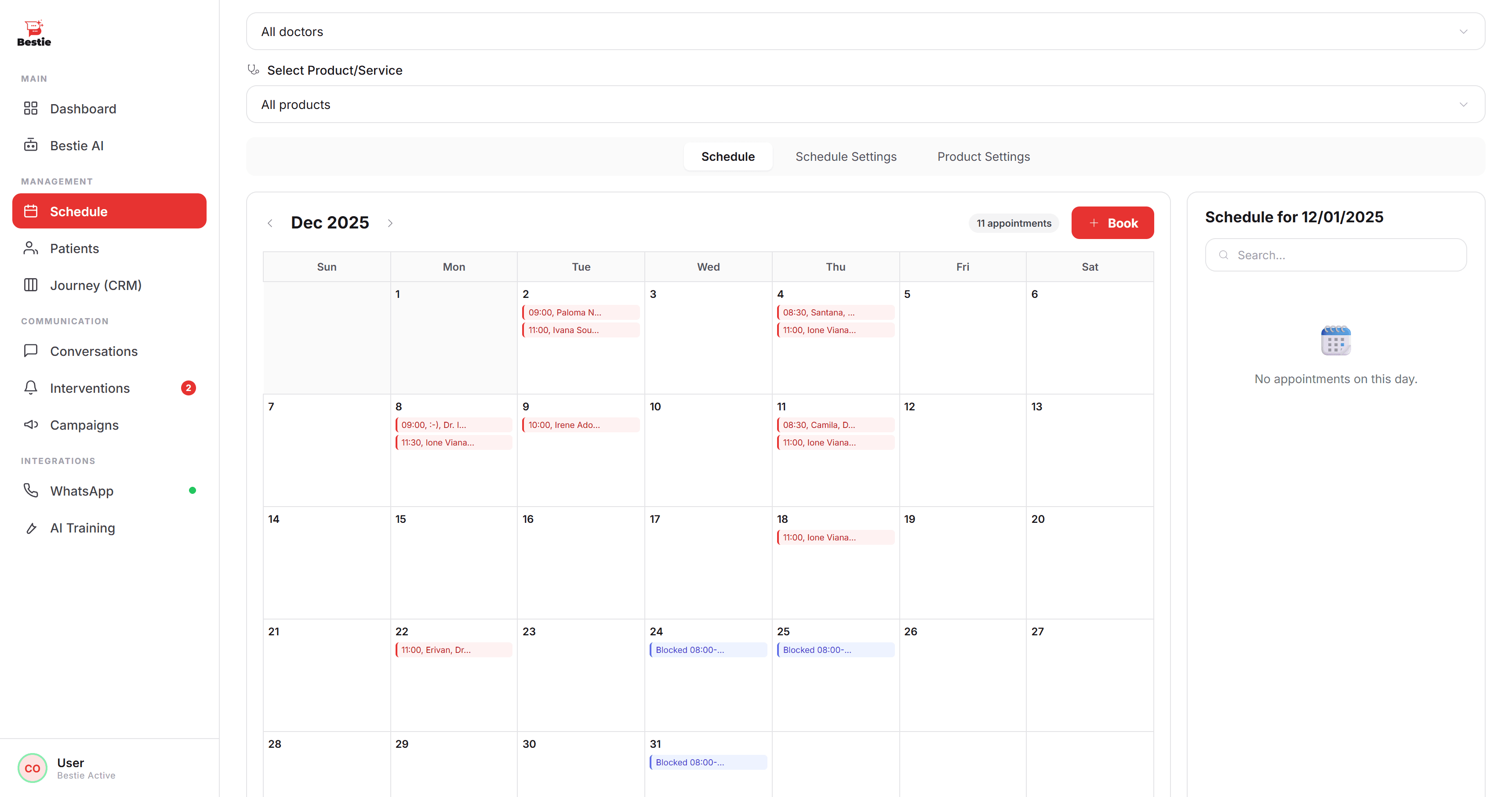 Integrated, always-synced calendar