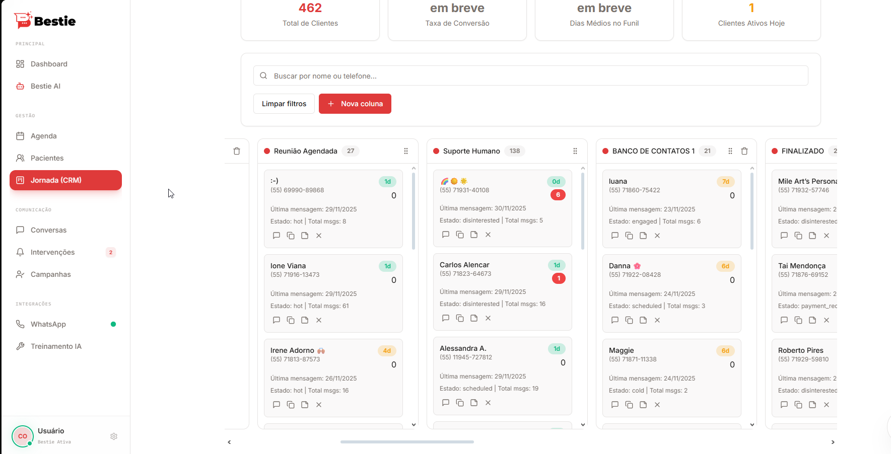 CRM inteligente estilo Kanban