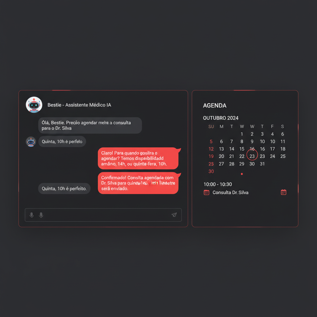 Bestie agent scheduling a medical appointment via WhatsApp